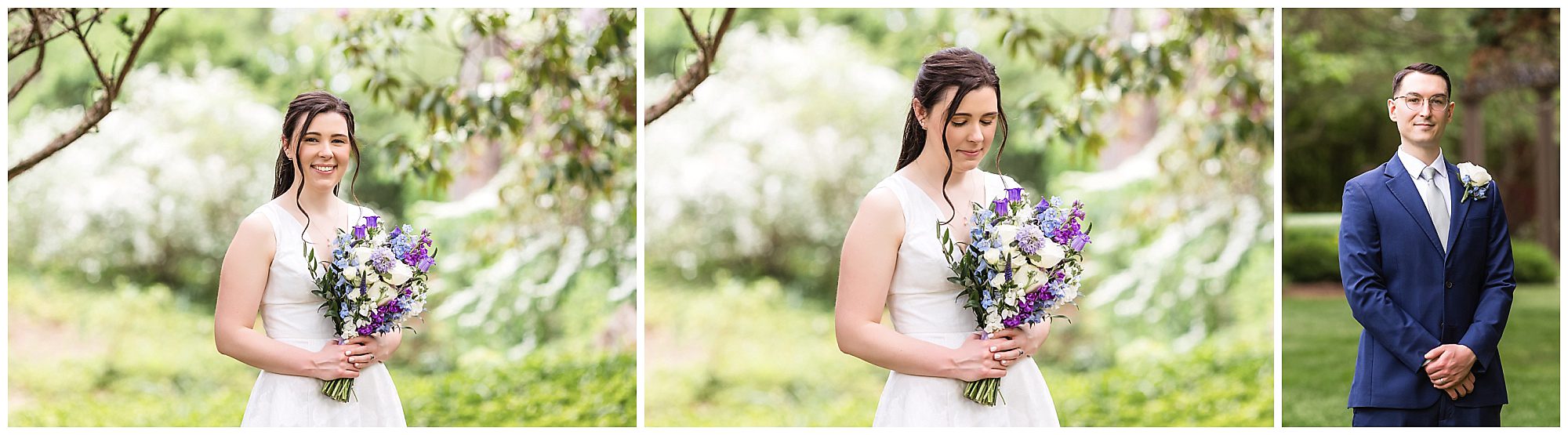 Wickham Park elopement portraits bride and groom