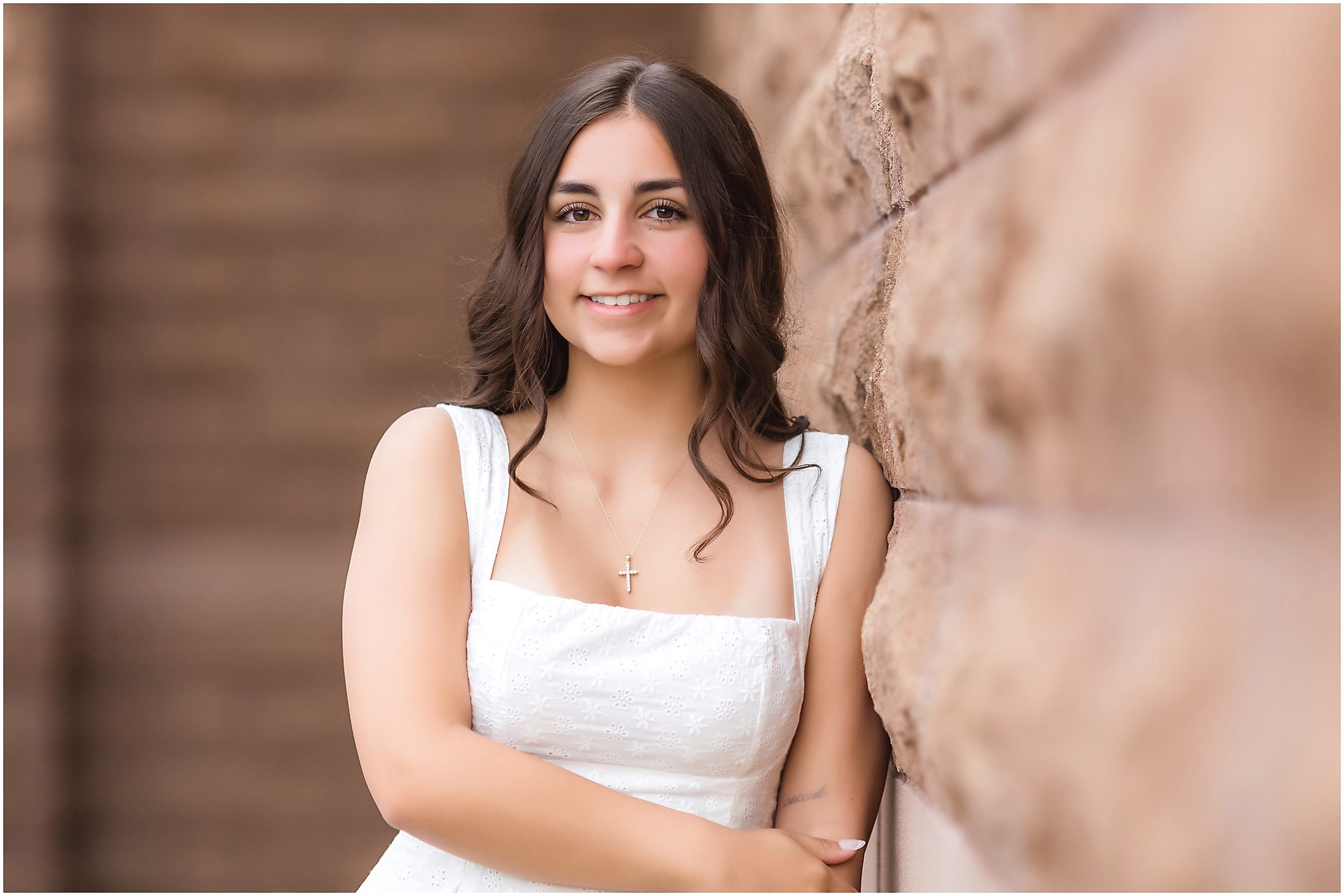 High school girl senior session at school