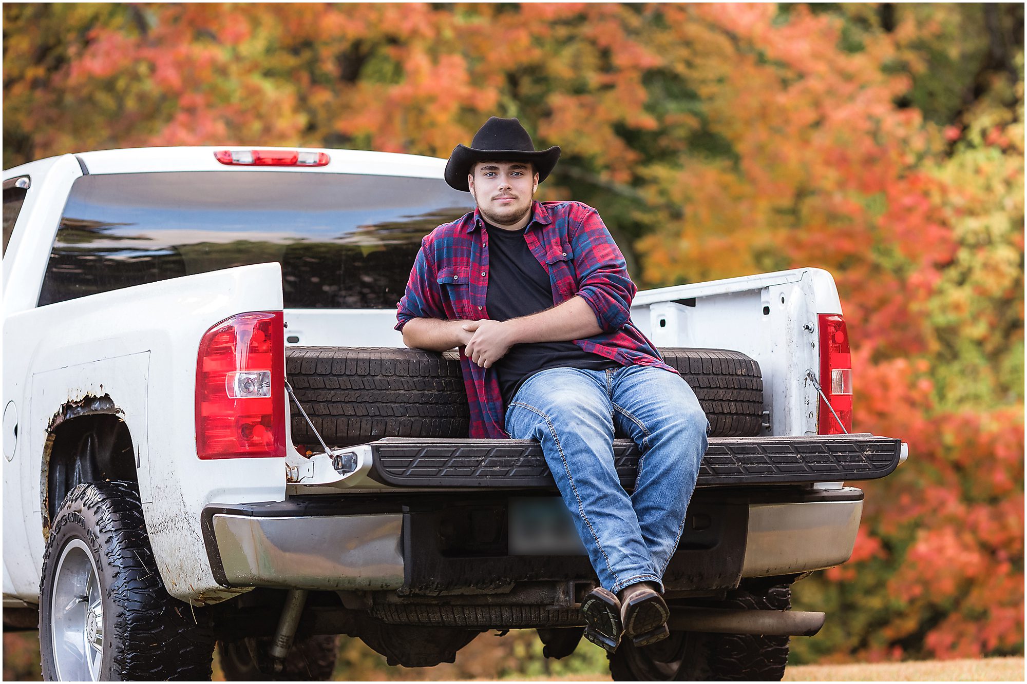 high school boy with truck senior session
