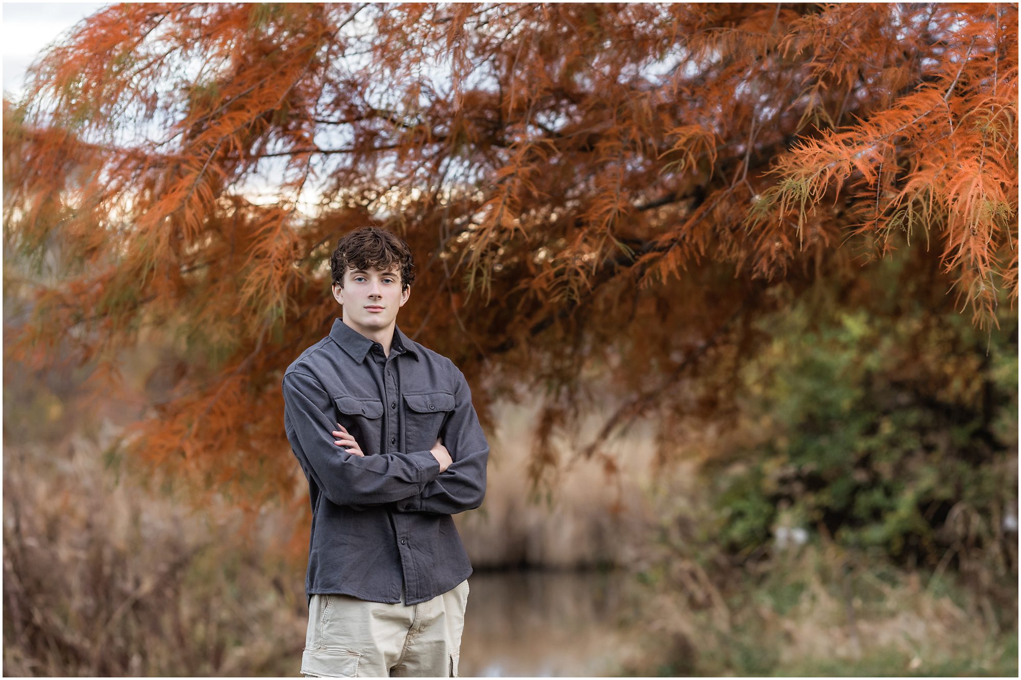 senior session boy autumn
