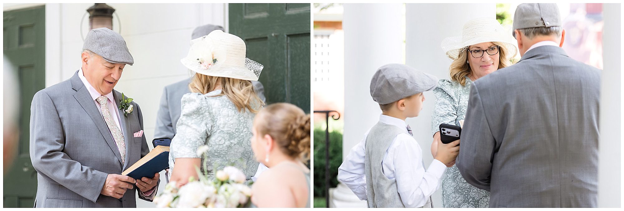 Intimate Wedding Meeting House steps