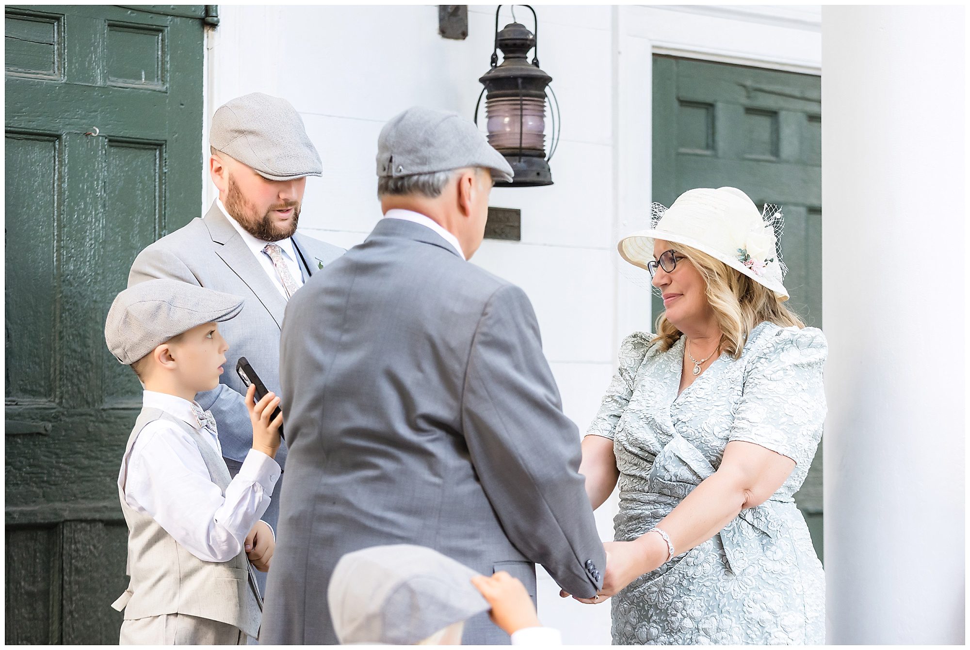 Intimate Wedding Meeting House steps