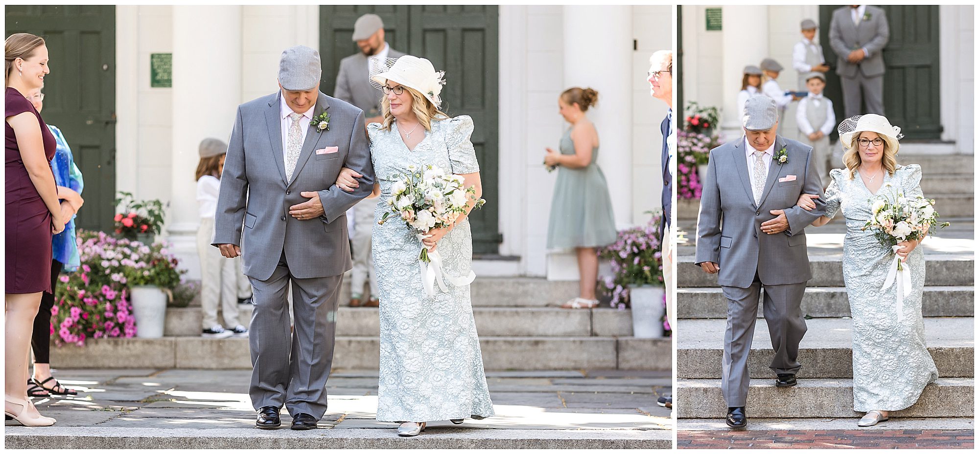Intimate Wedding Meeting House steps married