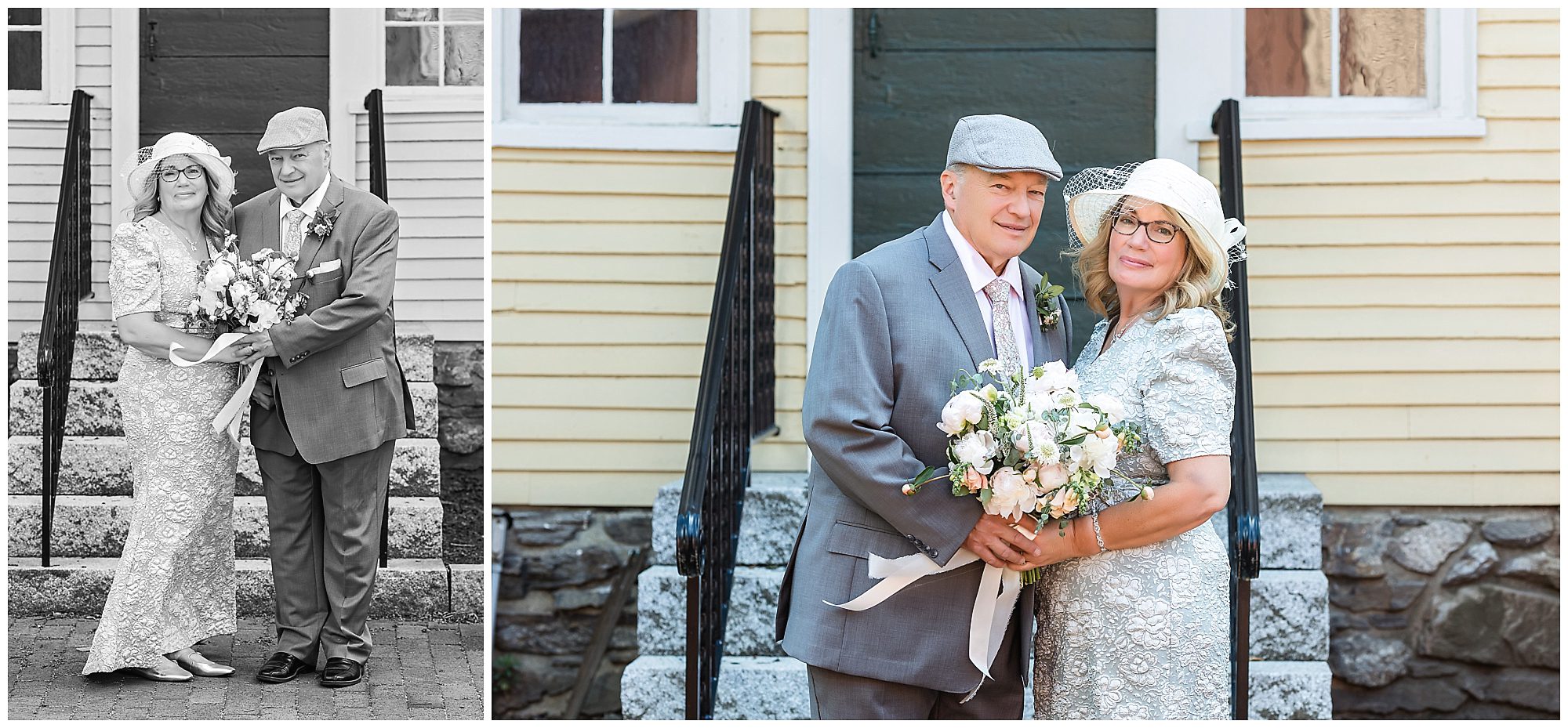 Intimate Wedding Meeting House steps Storrowton Tavern Portraits old colonial buildings