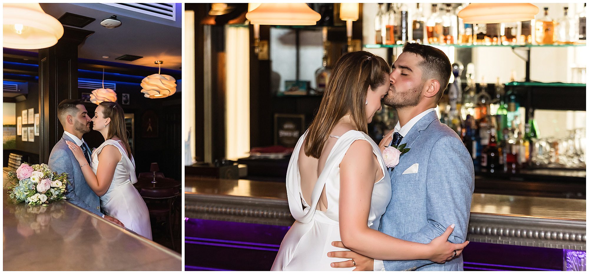 Hotel bar wedding portraits at Saybrook Point