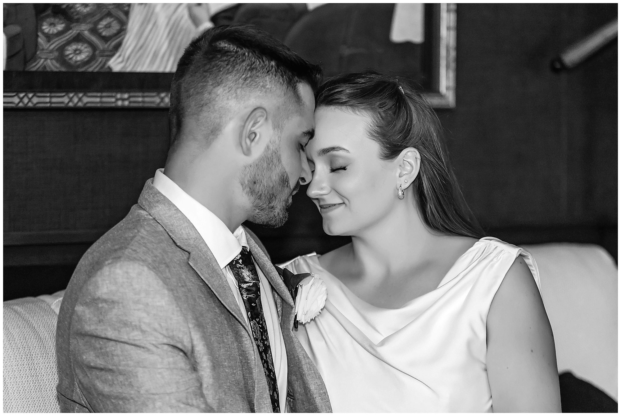 Hotel bar wedding portraits at Saybrook Point