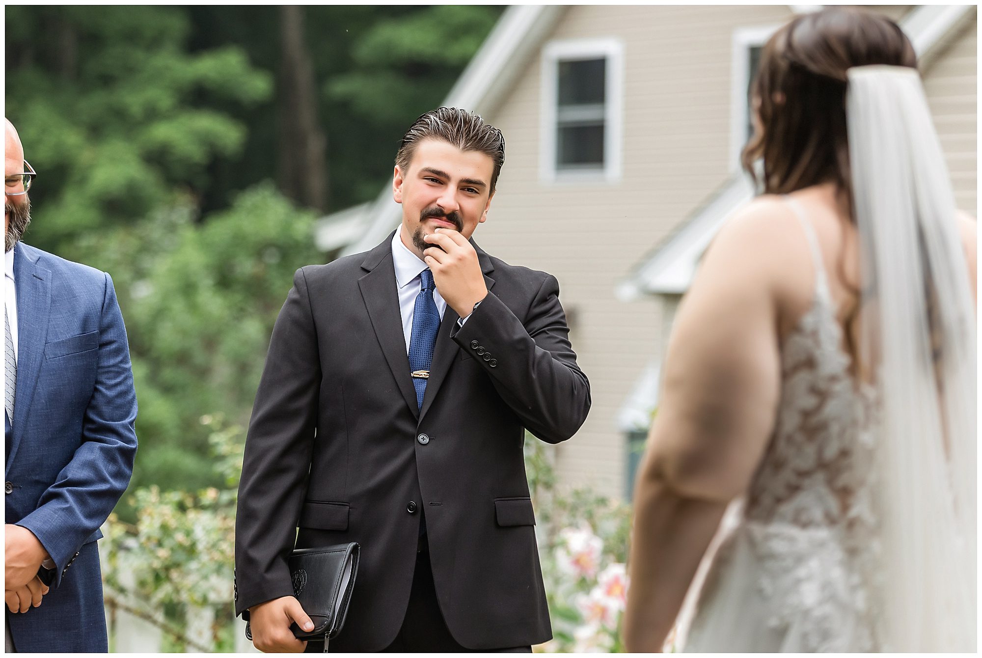 Wood Acres Farm Intimate Wedding first look