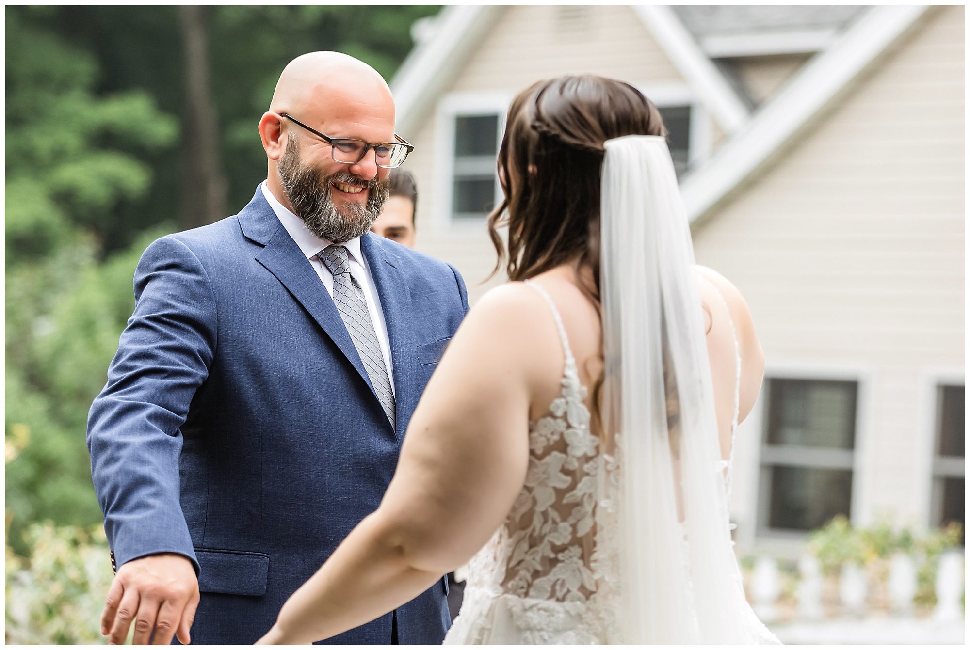 Wood Acres Farm Intimate Wedding first look