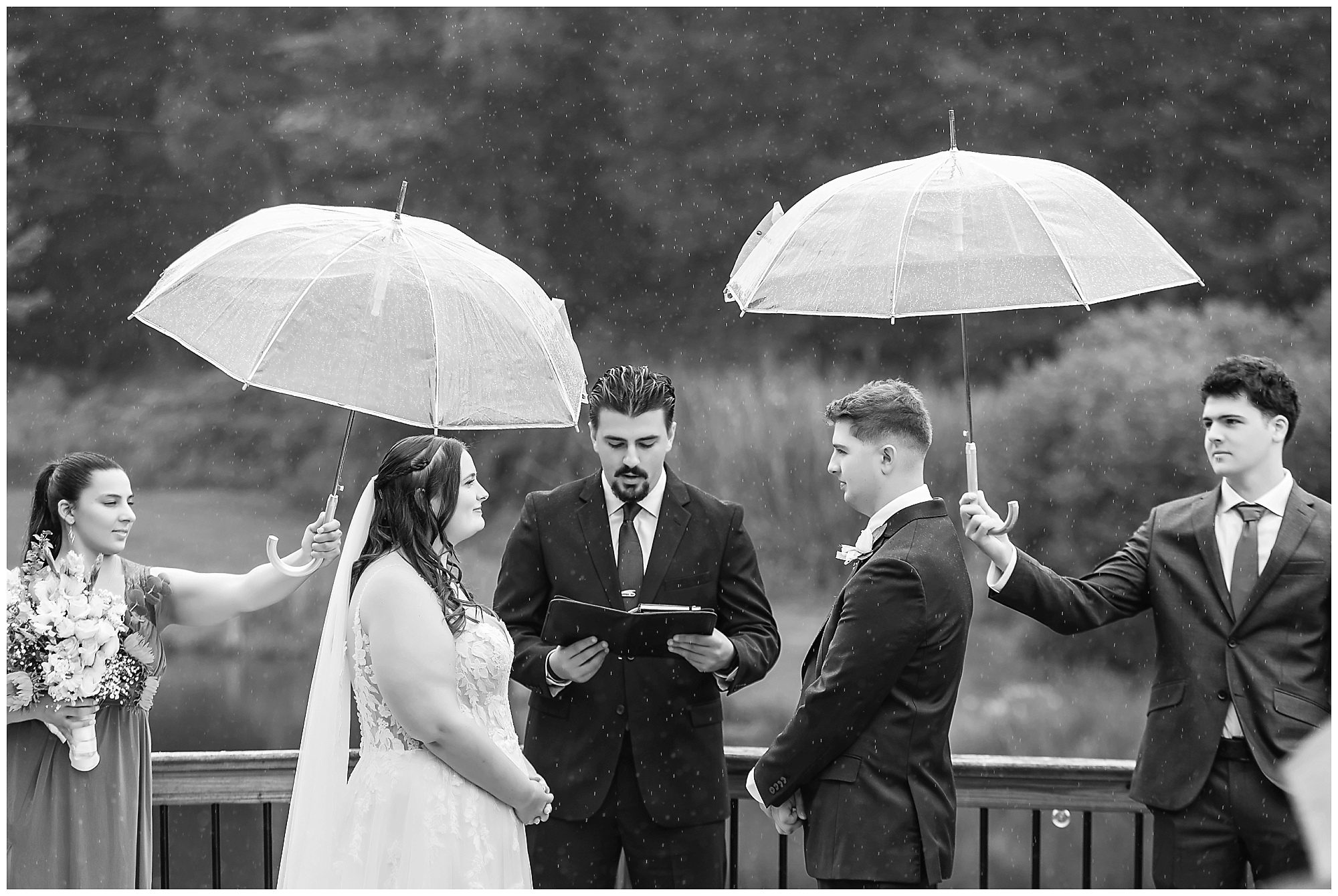 Wood Acres Farm Intimate Wedding Ceremony in the rain