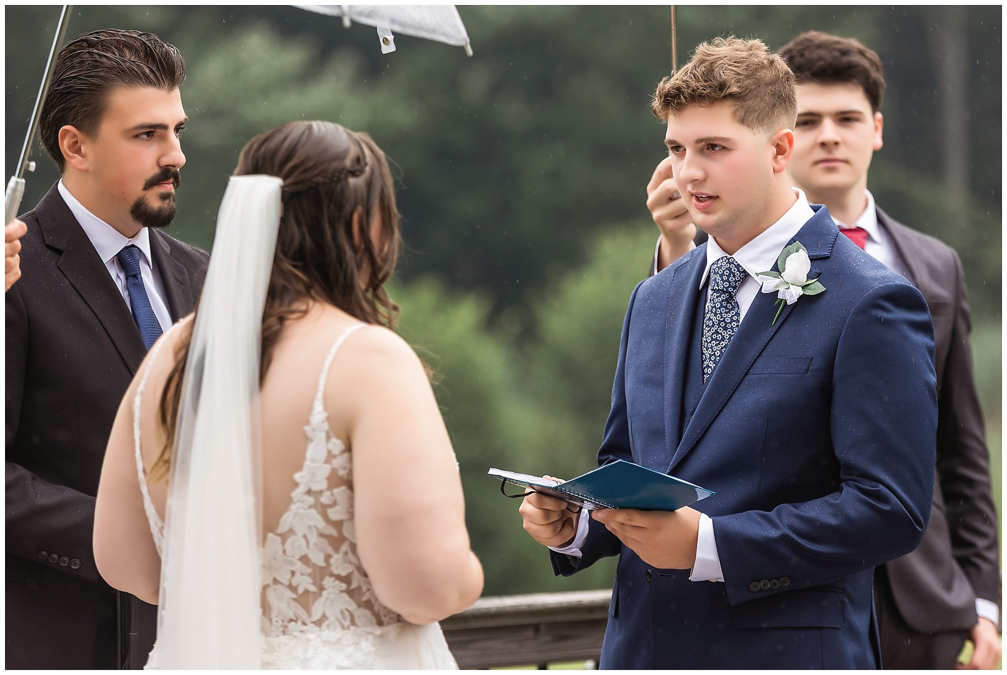 Wood Acres Farm Intimate Wedding Ceremony in the rain