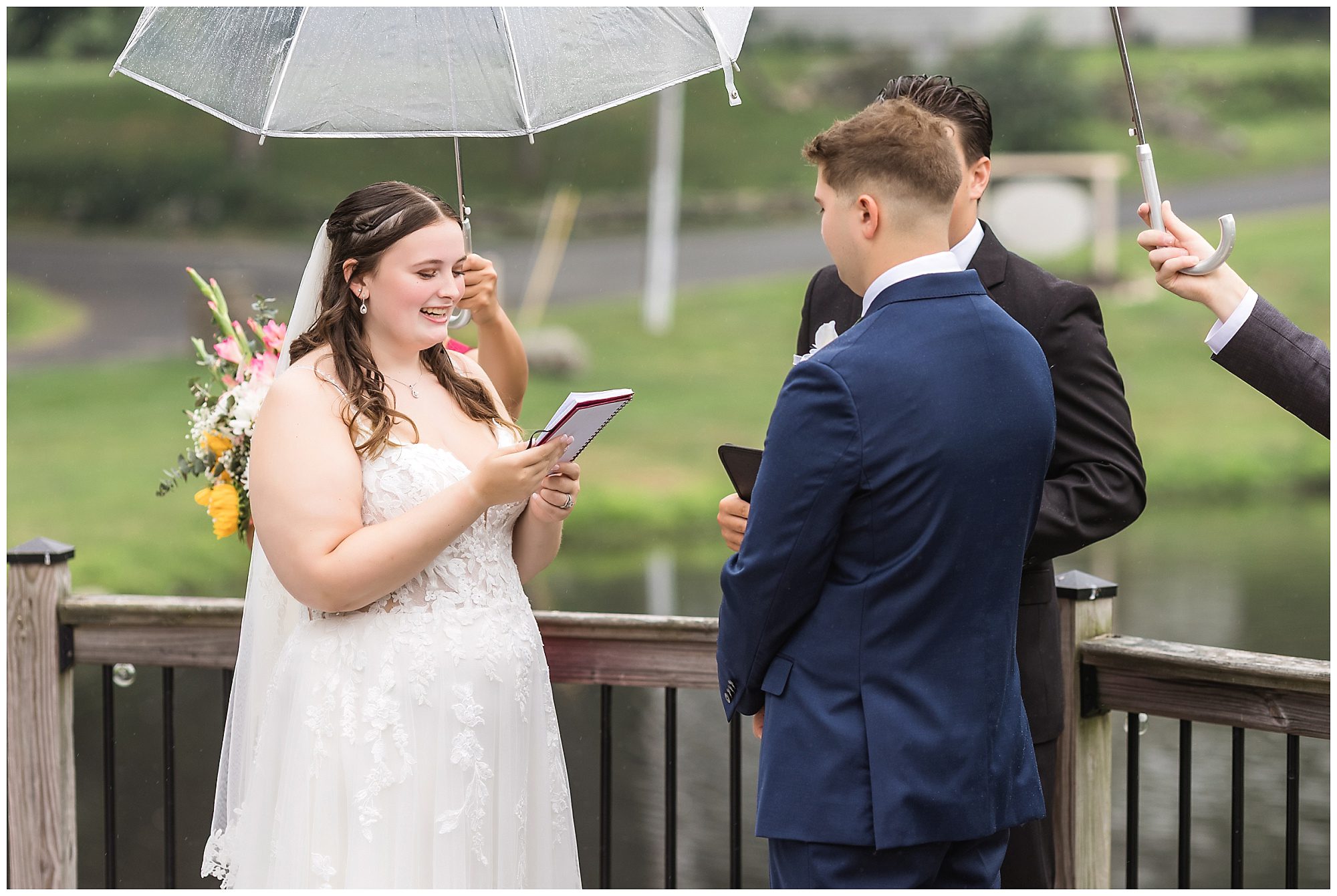 Wood Acres Farm Intimate Wedding Ceremony in the rain
